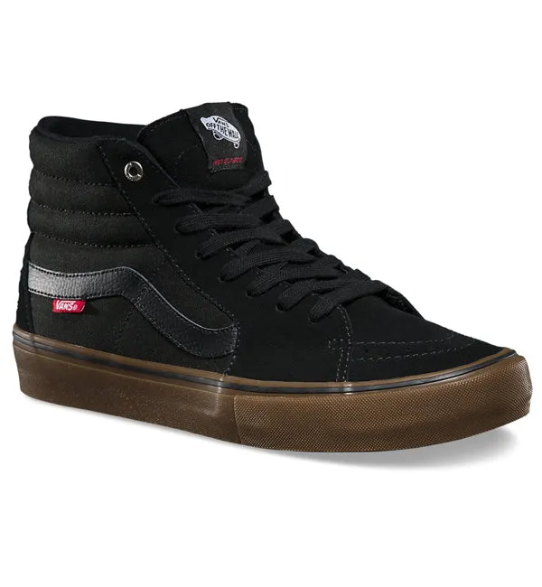 Vans Sk8 Hi Black Gum Pro Skate Shoes