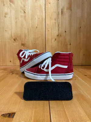 VANS SK8 HI CORE CLASSIC Youth Size 2.5 High Top Fabric & Suede Shoes Sneakers Red 721356