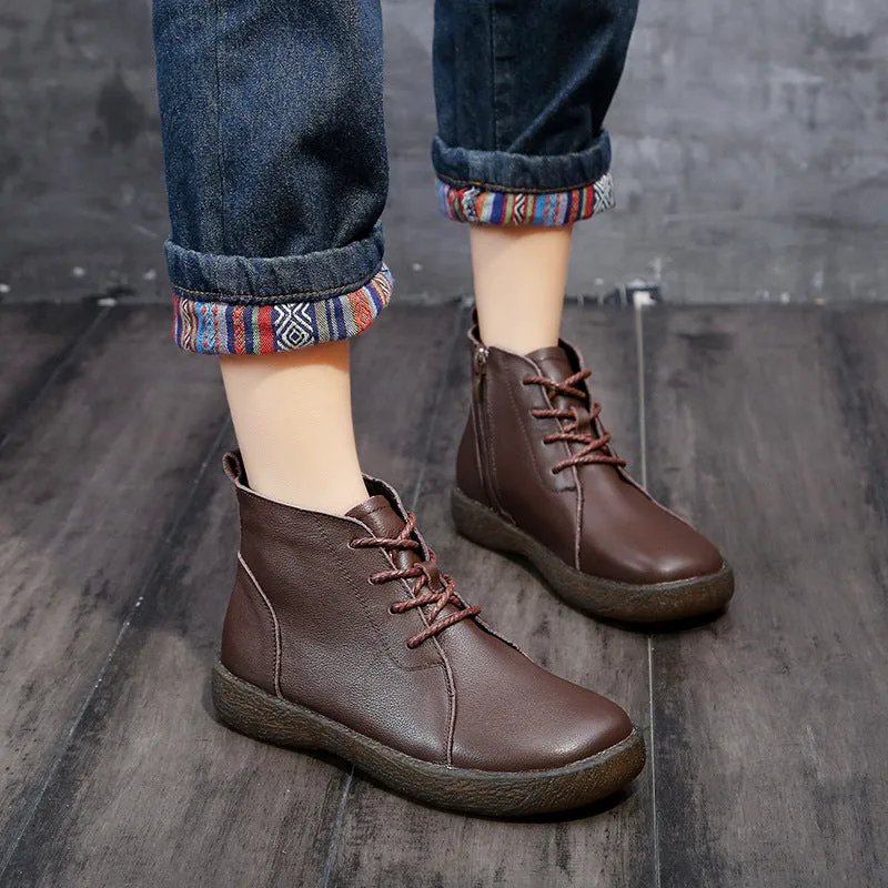 Velvet Non-Slip Leather Casual Women Boots 35-41