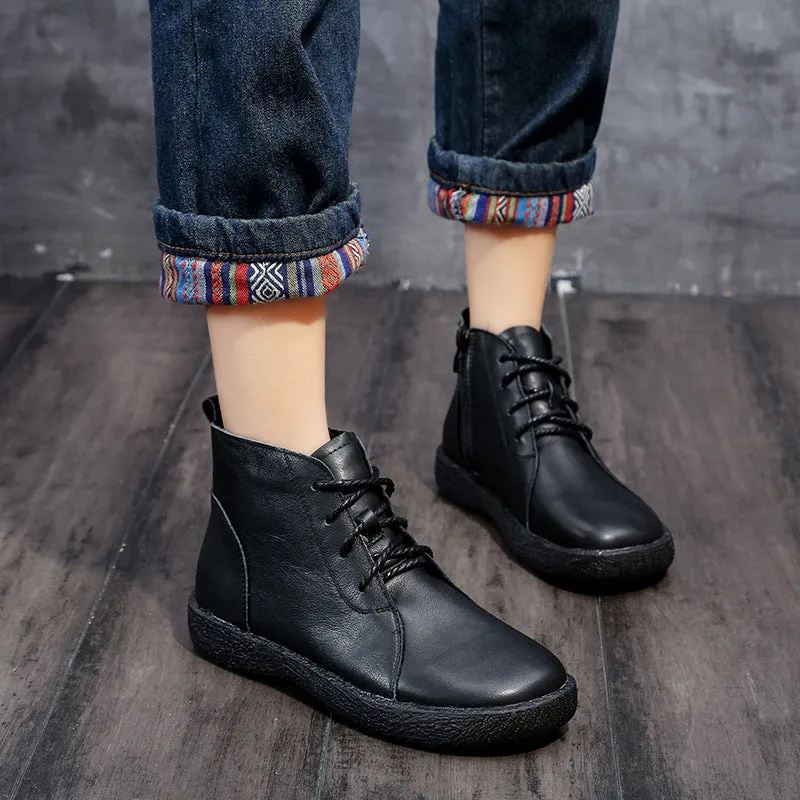 Velvet Non-Slip Leather Casual Women Boots 35-41