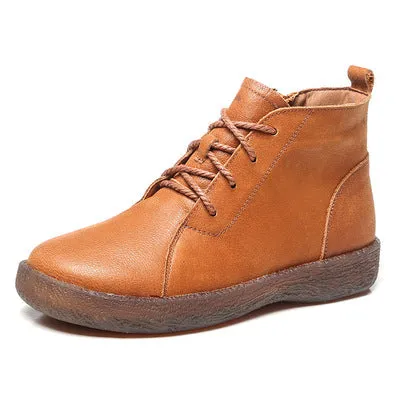 Velvet Non-Slip Leather Casual Women Boots 35-41