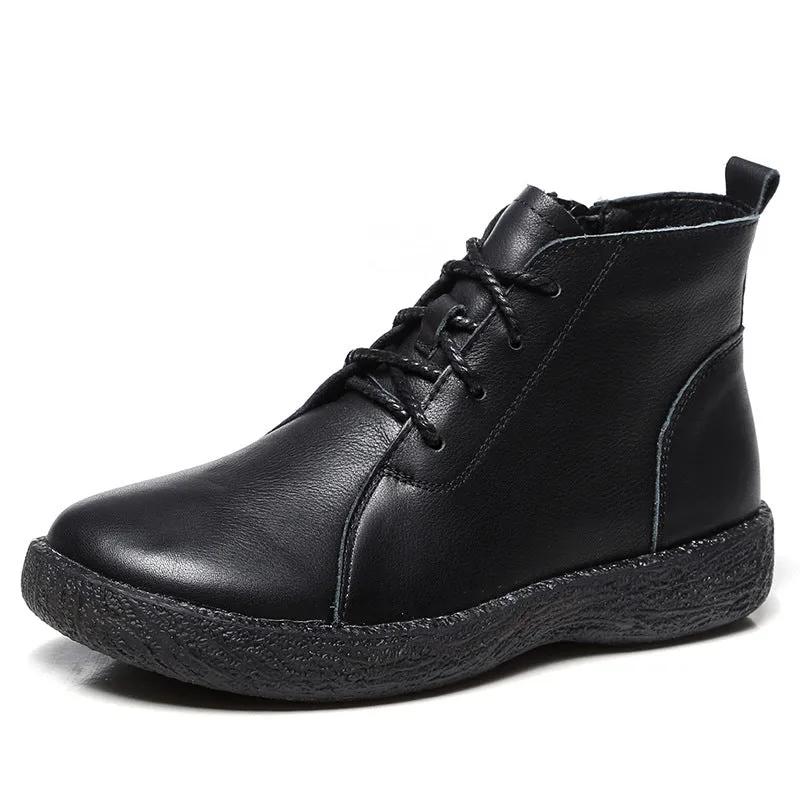 Velvet Non-Slip Leather Casual Women Boots 35-41