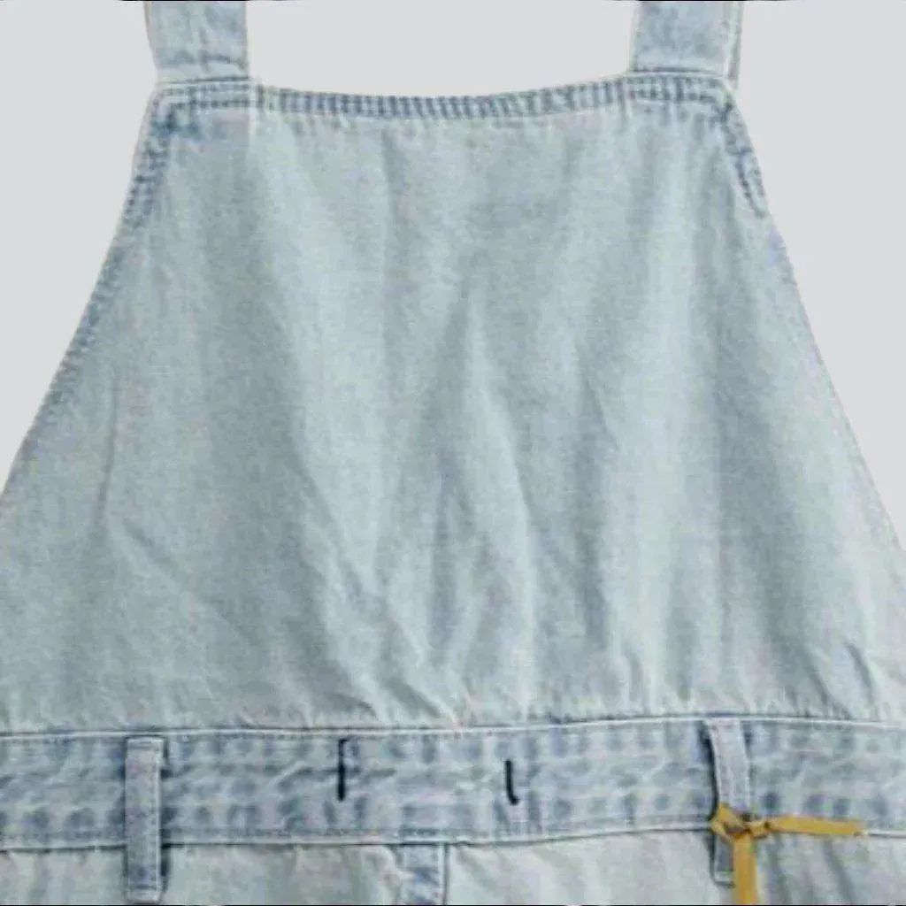 Women's denim overall shorts