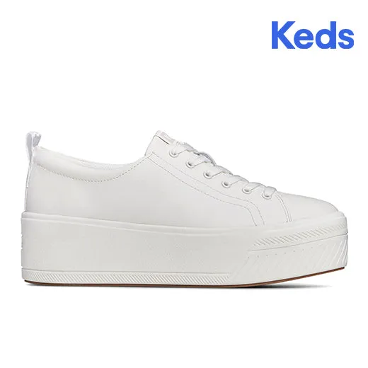 Women's Platform Skyler Leather Sneaker White (WH67872)