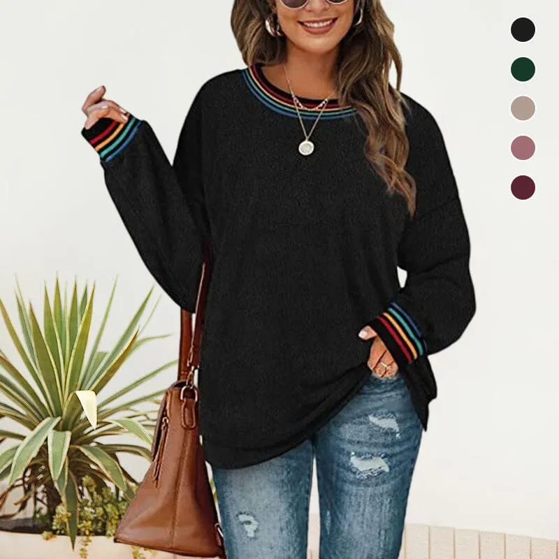 Women's Solid Color Round Neck Loose Sweatshirt